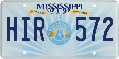 MS license plate HIR572
