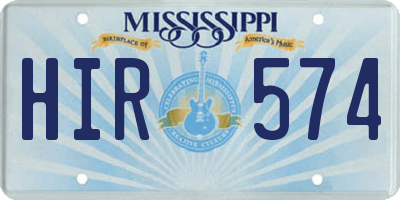 MS license plate HIR574