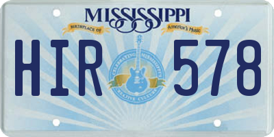 MS license plate HIR578