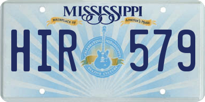 MS license plate HIR579