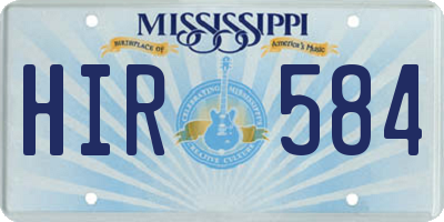 MS license plate HIR584