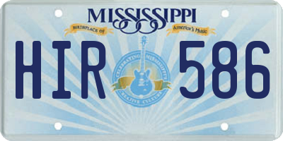 MS license plate HIR586