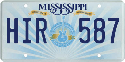 MS license plate HIR587