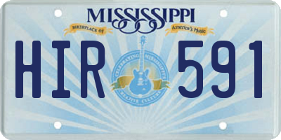 MS license plate HIR591