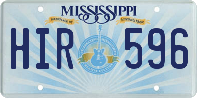 MS license plate HIR596