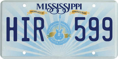 MS license plate HIR599
