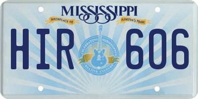 MS license plate HIR606