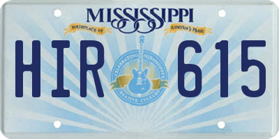 MS license plate HIR615