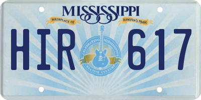 MS license plate HIR617