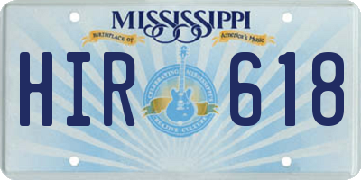 MS license plate HIR618