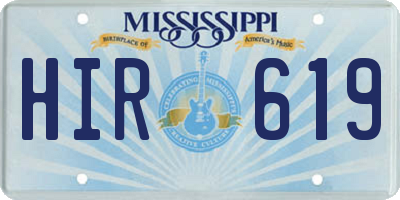 MS license plate HIR619