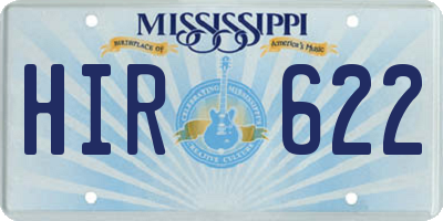 MS license plate HIR622