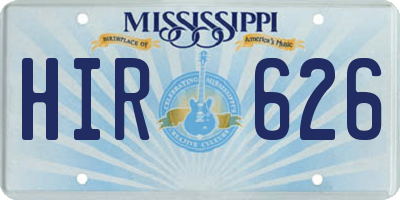 MS license plate HIR626