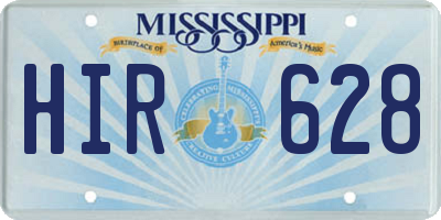 MS license plate HIR628