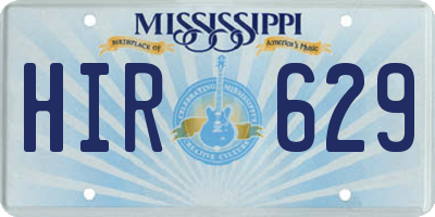 MS license plate HIR629