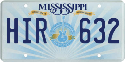 MS license plate HIR632