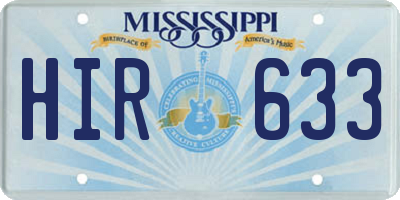 MS license plate HIR633