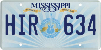 MS license plate HIR634