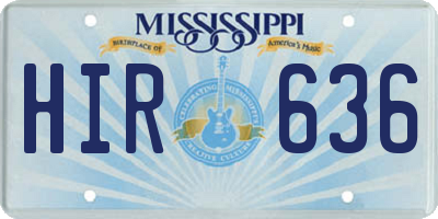 MS license plate HIR636