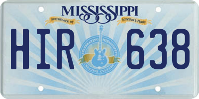 MS license plate HIR638