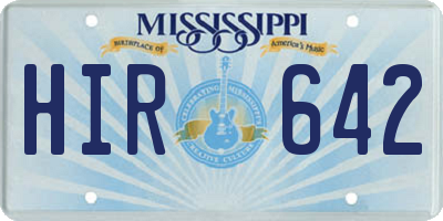 MS license plate HIR642