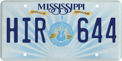 MS license plate HIR644