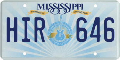MS license plate HIR646