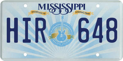 MS license plate HIR648