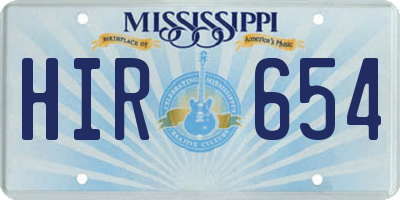 MS license plate HIR654