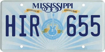 MS license plate HIR655
