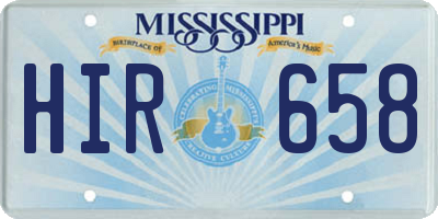 MS license plate HIR658