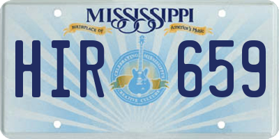 MS license plate HIR659