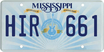 MS license plate HIR661
