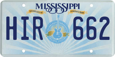 MS license plate HIR662