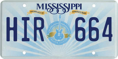 MS license plate HIR664