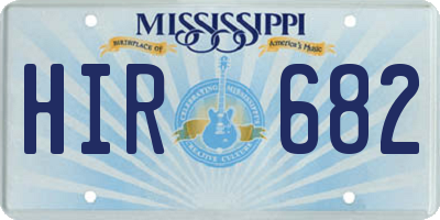 MS license plate HIR682