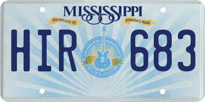 MS license plate HIR683