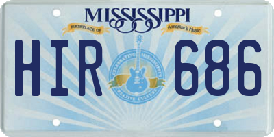 MS license plate HIR686