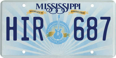 MS license plate HIR687
