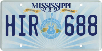 MS license plate HIR688