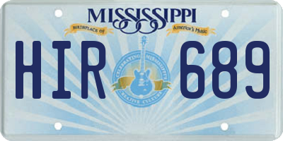 MS license plate HIR689