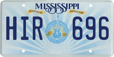 MS license plate HIR696