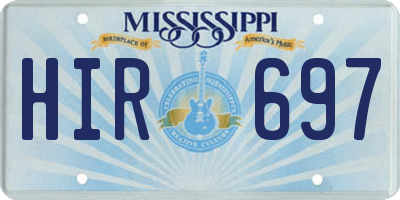 MS license plate HIR697