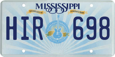 MS license plate HIR698