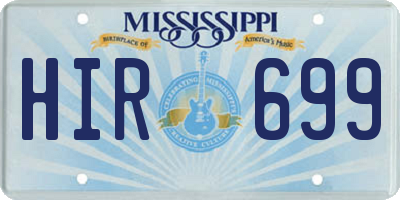 MS license plate HIR699