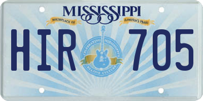 MS license plate HIR705