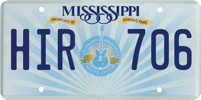 MS license plate HIR706