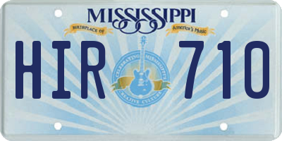 MS license plate HIR710