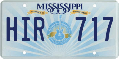 MS license plate HIR717