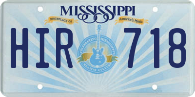 MS license plate HIR718